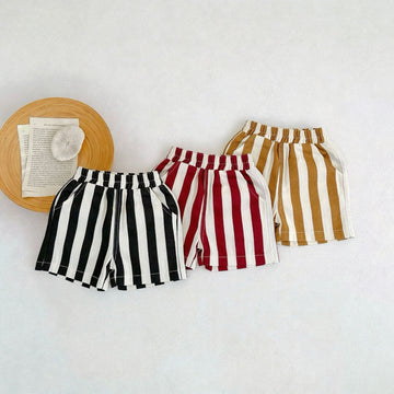 Fashionable Wide Stripe Casual Shorts ストライプ ショートパンツ【mh0013285】 yi nian ni ハーフパンツ・ショートパンツ