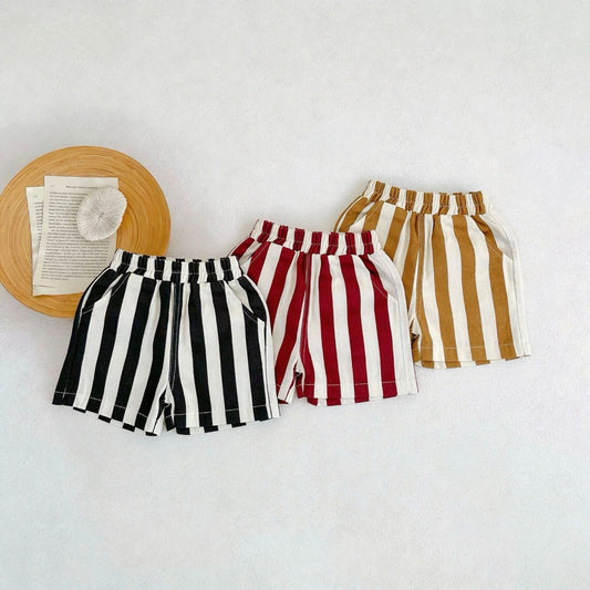 Fashionable Wide Stripe Casual Shorts ストライプ ショートパンツ【mh0013285】 yi nian ni ハーフパンツ・ショートパンツ
