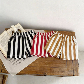 Fashionable Wide Stripe Casual Shorts ストライプ ショートパンツ【mh0013285】 yi nian ni ハーフパンツ・ショートパンツ