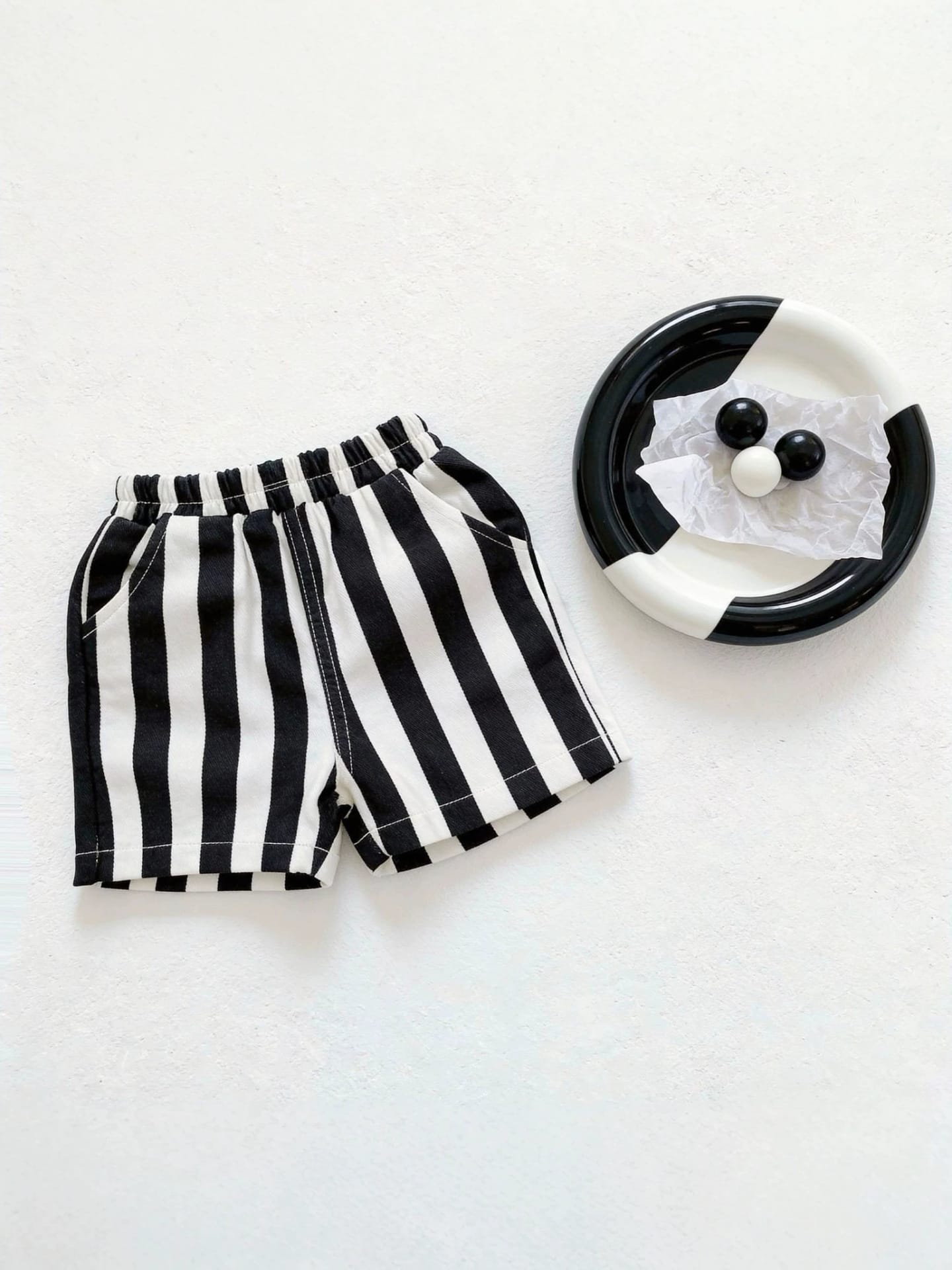 Fashionable Wide Stripe Casual Shorts ストライプ ショートパンツ【mh0013285】 yi nian ni ハーフパンツ・ショートパンツ
