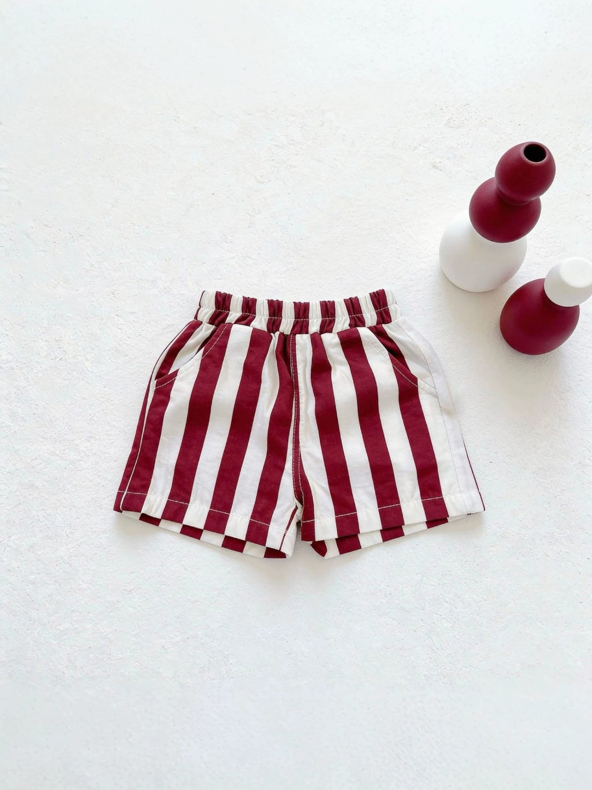 Fashionable Wide Stripe Casual Shorts ストライプ ショートパンツ【mh0013285】 yi nian ni ハーフパンツ・ショートパンツ