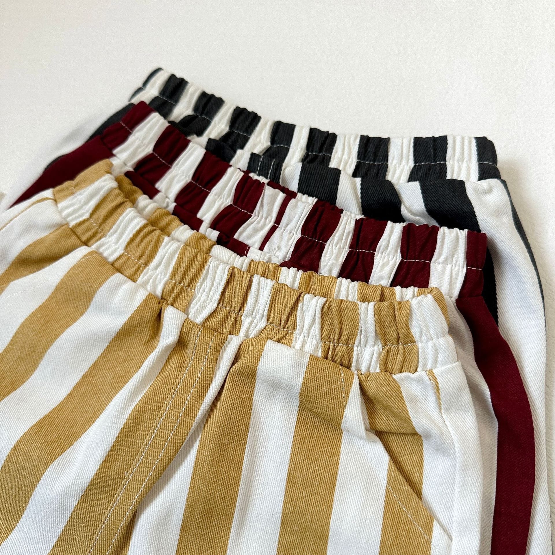 Fashionable Wide Stripe Casual Shorts ストライプ ショートパンツ【mh0013285】 yi nian ni ハーフパンツ・ショートパンツ