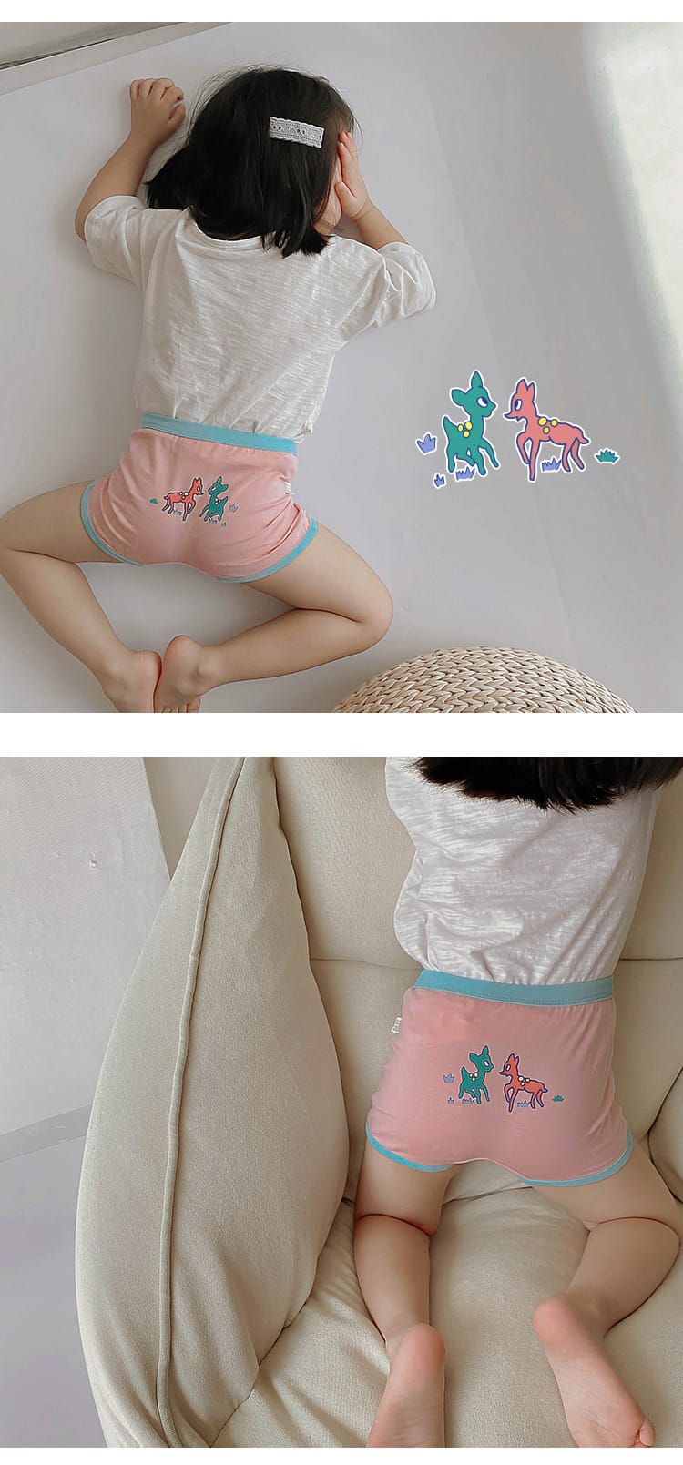 Fawn Print Boxer Briefs 3-pack バンビ ボクサーショーツ 下着 3枚セット【mh0013555】 mamahalo accessory 幼児用下着