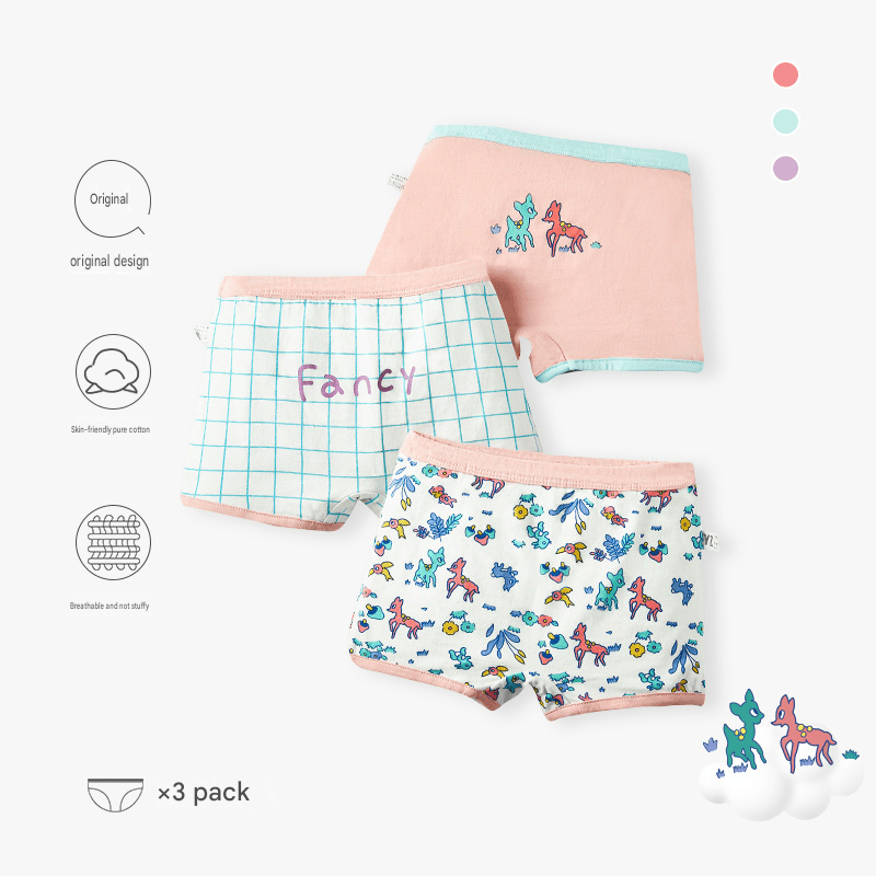 Fawn Print Boxer Briefs 3-pack バンビ ボクサーショーツ 下着 3枚セット【mh0013555】 mamahalo accessory 幼児用下着
