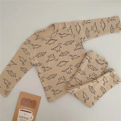 -ベビー 恐竜 ダイナソー セットアップ ロンパース 帽子 トップス パンツ【mh0000227】 - mamahalo shop - ロンパースセットアップ -  べビー服 - 子供服 - 男の子 - 女の子