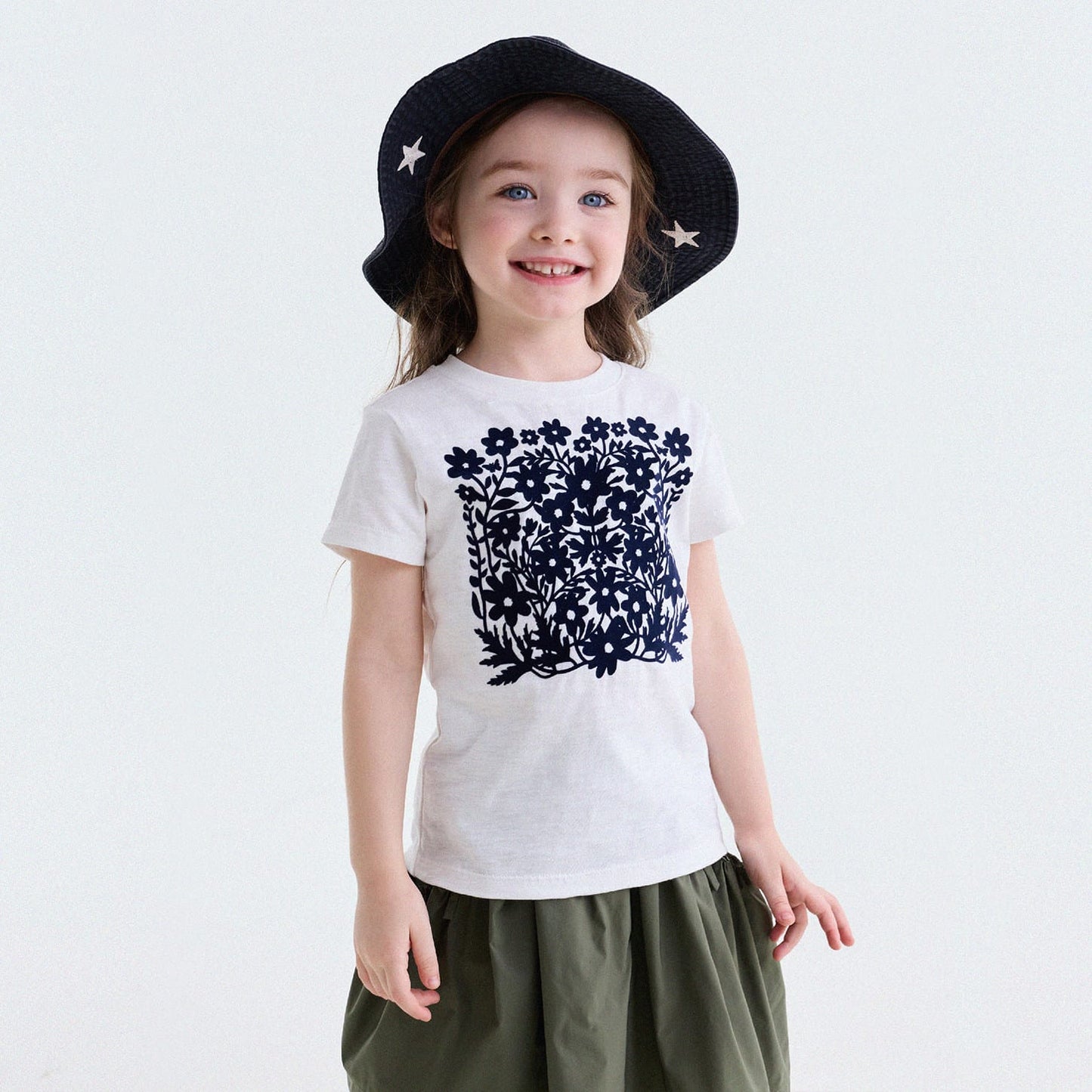 Flocked Print Cotton T-shirt フロッキー 半袖Tシャツ【mh0013184】 Off-White / 80cm yunerma 半袖Tシャツ