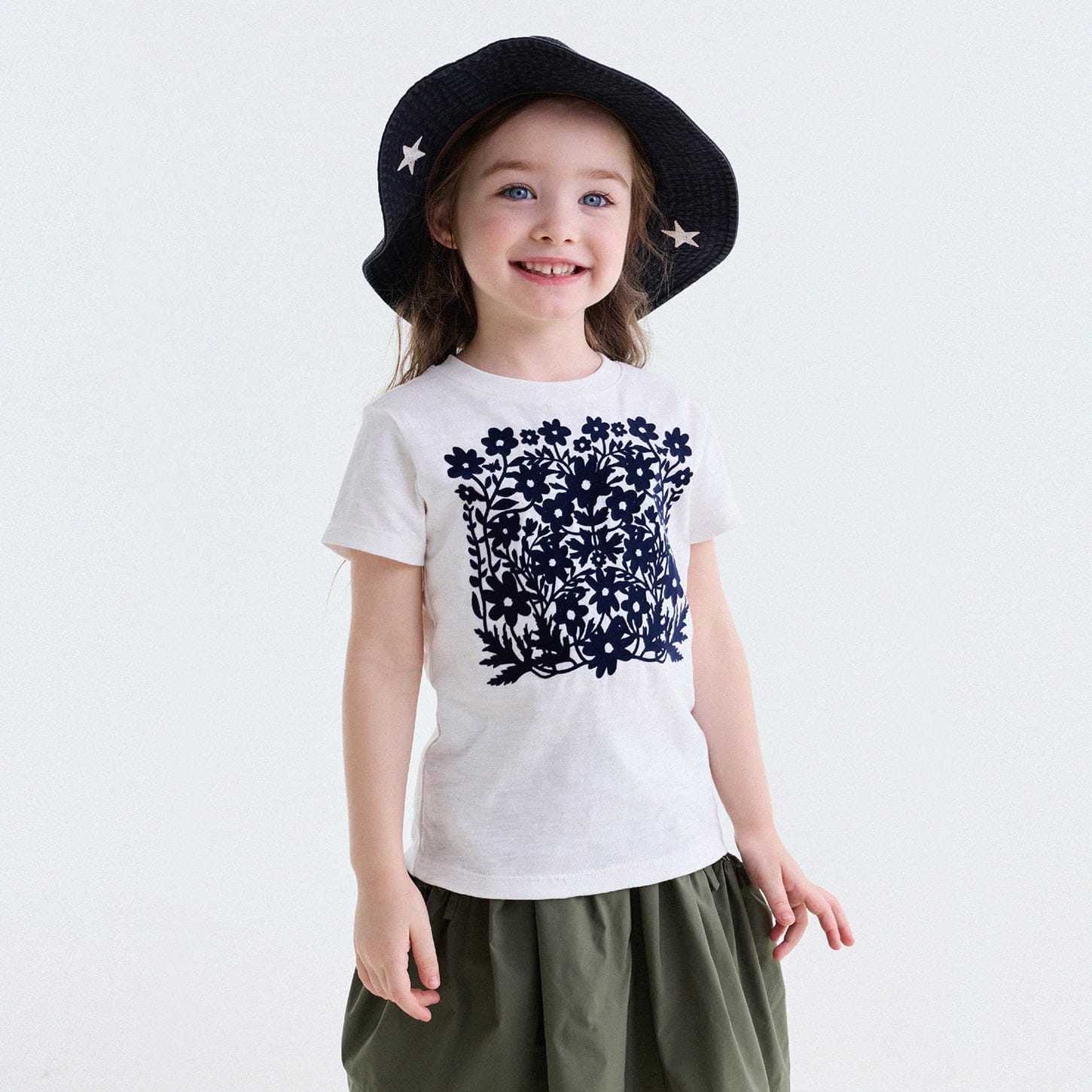 Flocked Print Cotton T-shirt フロッキー 半袖Tシャツ【mh0013184】 Off-White / 80cm yunerma 半袖Tシャツ