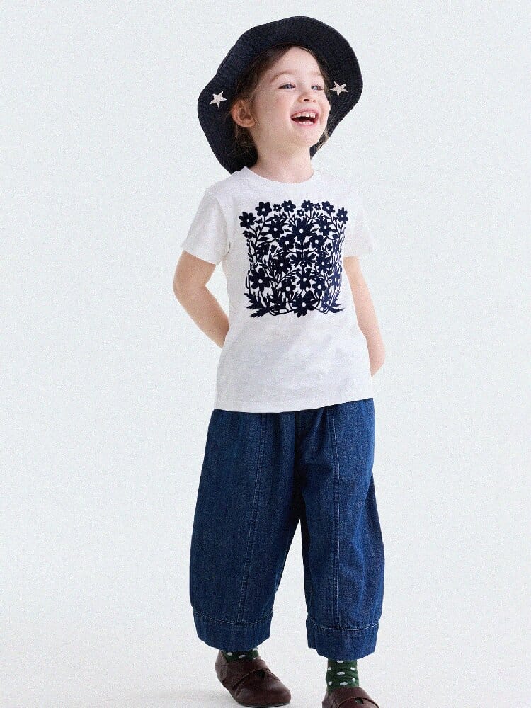 Flocked Print Cotton T-shirt フロッキー 半袖Tシャツ【mh0013184】 yunerma 半袖Tシャツ