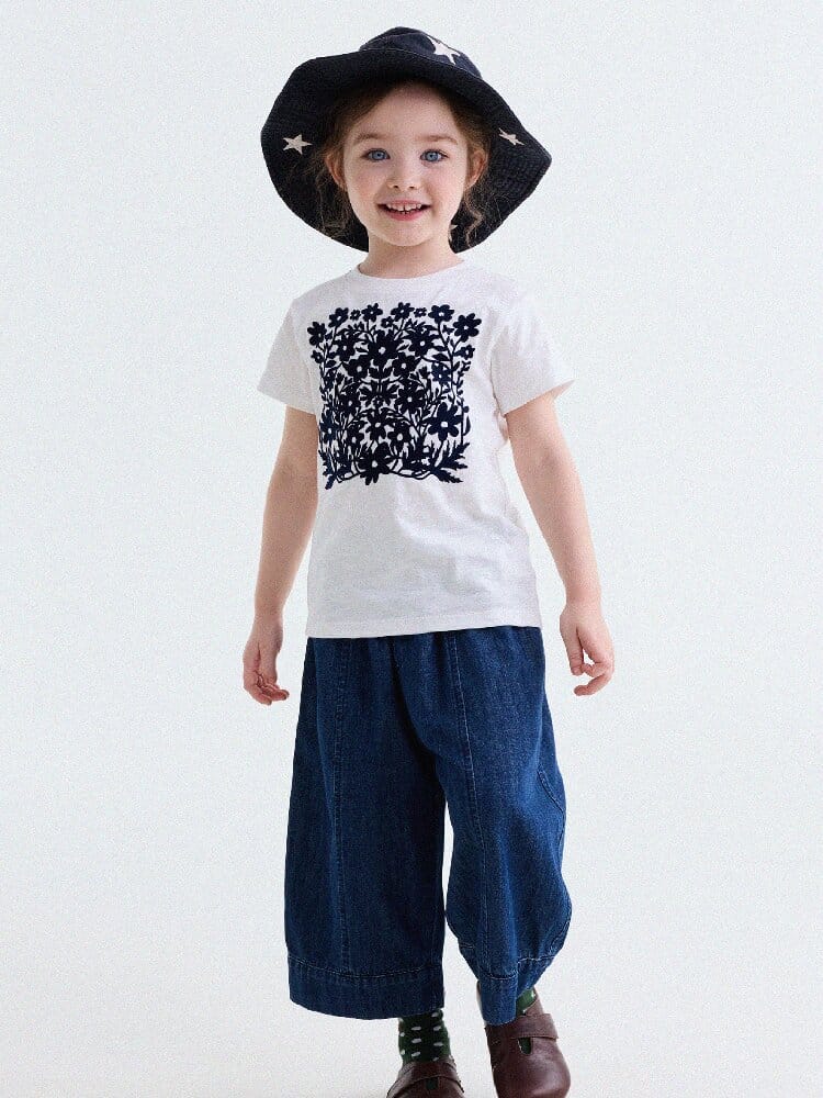 Flocked Print Cotton T-shirt フロッキー 半袖Tシャツ【mh0013184】 yunerma 半袖Tシャツ