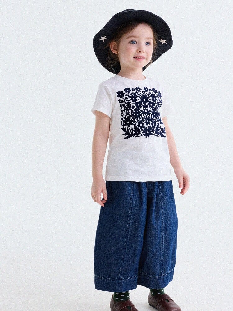 Flocked Print Cotton T-shirt フロッキー 半袖Tシャツ【mh0013184】 yunerma 半袖Tシャツ