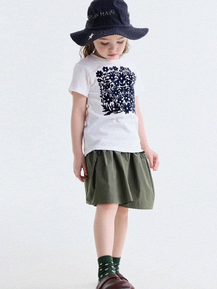 Flocked Print Cotton T-shirt フロッキー 半袖Tシャツ【mh0013184】 yunerma 半袖Tシャツ
