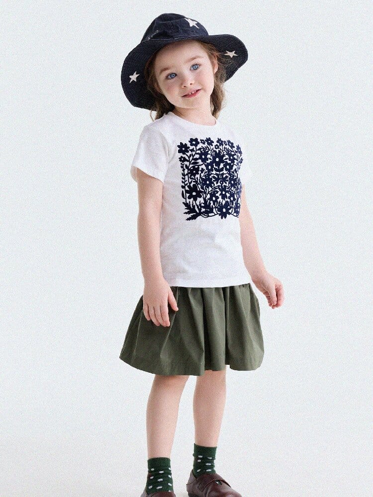 Flocked Print Cotton T-shirt フロッキー 半袖Tシャツ【mh0013184】 yunerma 半袖Tシャツ