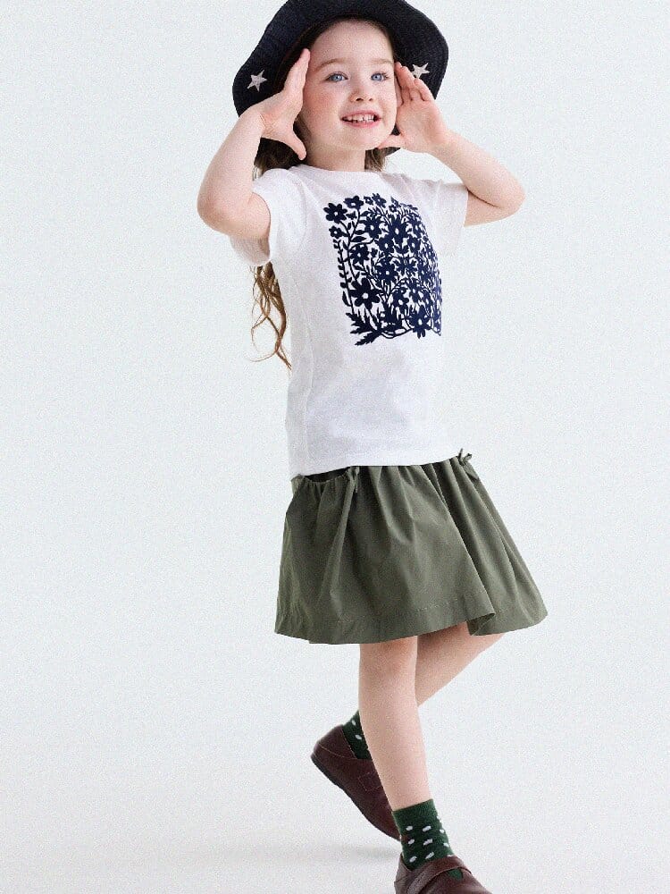 Flocked Print Cotton T-shirt フロッキー 半袖Tシャツ【mh0013184】 yunerma 半袖Tシャツ
