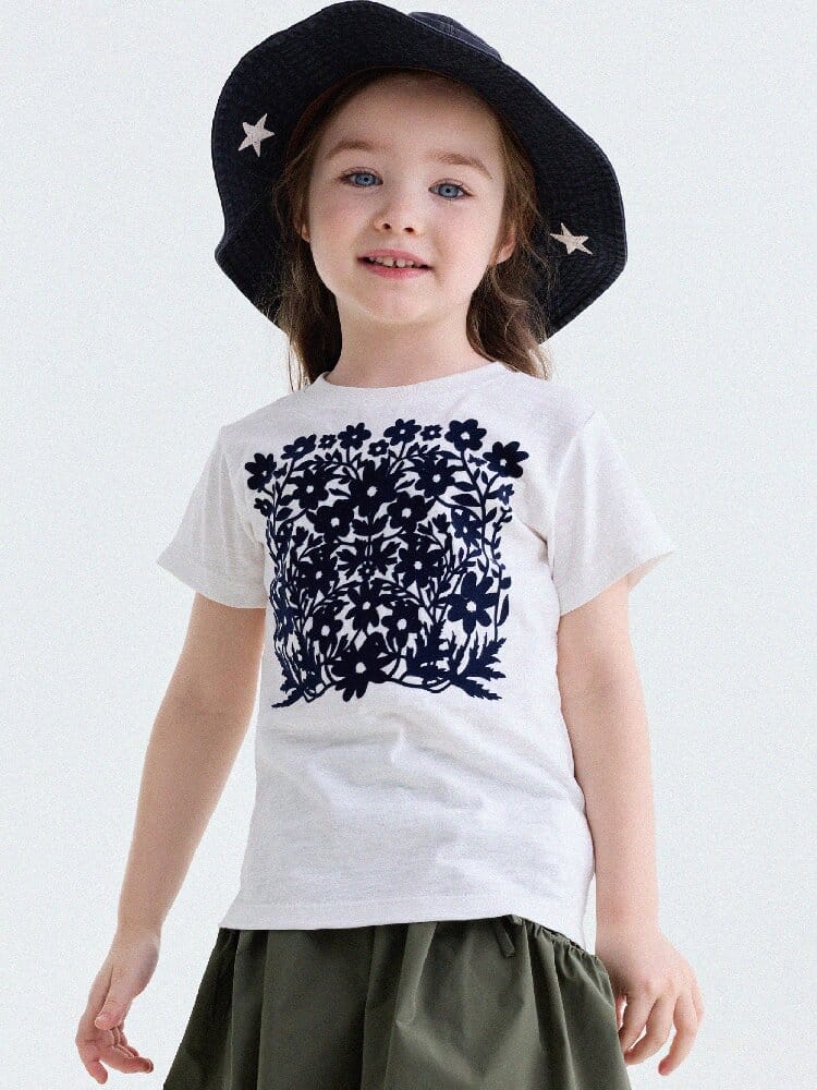 Flocked Print Cotton T-shirt フロッキー 半袖Tシャツ【mh0013184】 yunerma 半袖Tシャツ