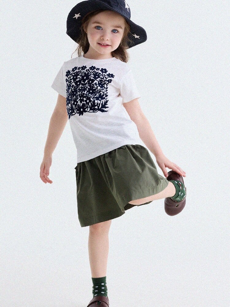 Flocked Print Cotton T-shirt フロッキー 半袖Tシャツ【mh0013184】 yunerma 半袖Tシャツ