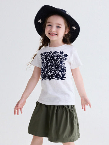 Flocked Print Cotton T-shirt フロッキー 半袖Tシャツ【mh0013184】 yunerma 半袖Tシャツ