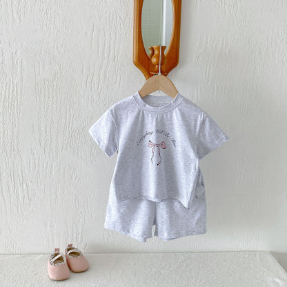 Floral Bow T-shirt Shorts Set フラワー リボン 半袖 セットアップ【mh0012716】 angou 半袖セットアップ