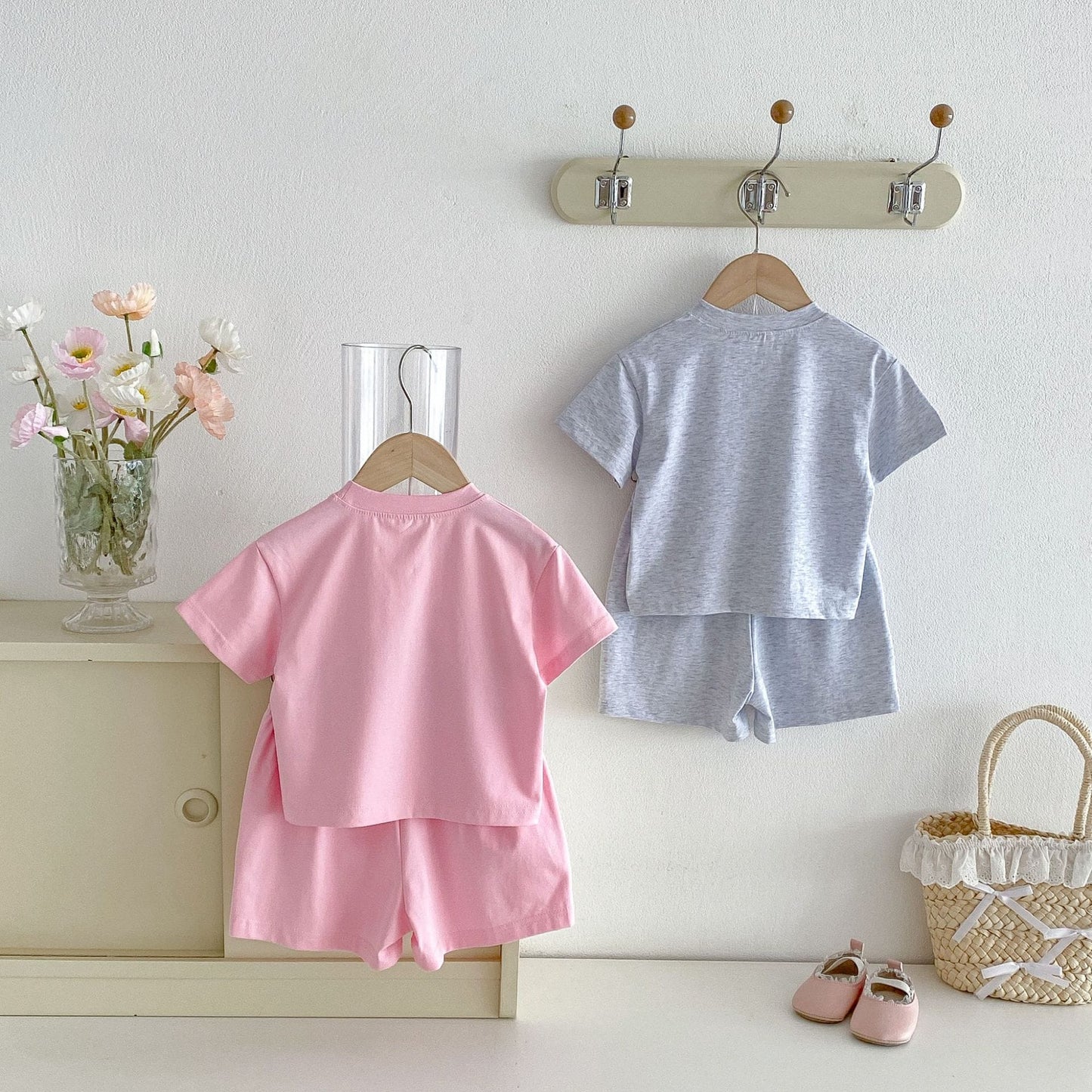 Floral Bow T-shirt Shorts Set フラワー リボン 半袖 セットアップ【mh0012716】 angou 半袖セットアップ