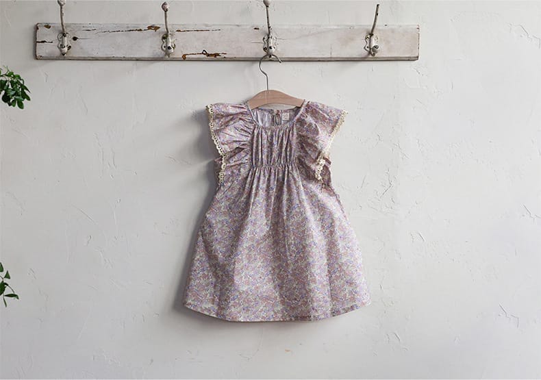 Floral Butterfly Dress 花柄 バタフライスリーブワンピース【mh0012983】 Strawberry Coral 半袖ワンピース