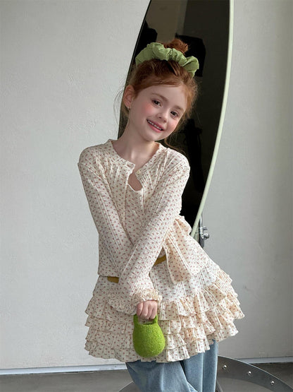 Floral Camisole Long Sleeve Set 小花柄 キャミソール セットアップ【mh0012312】 Jianzidan