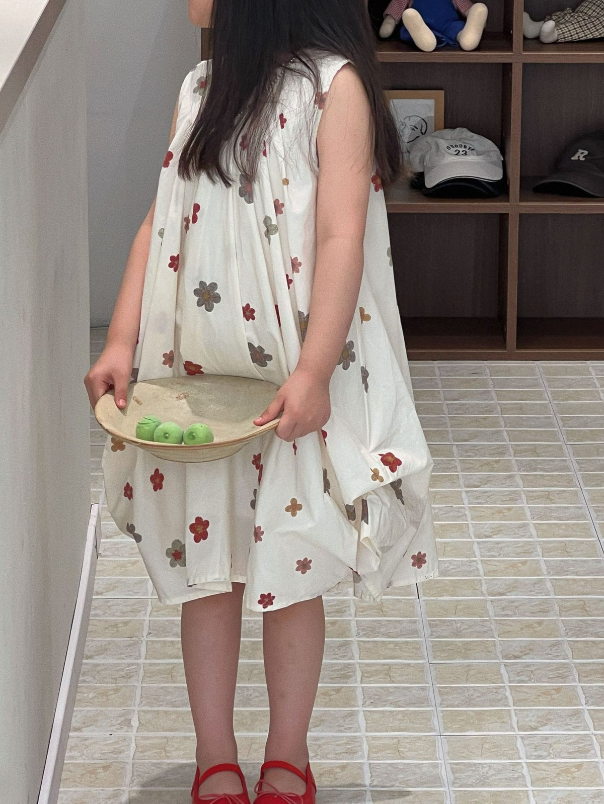 Floral Crew Neck Print Vest Dress バルーン ノースリーブワンピース【mh0013299】 Mu Zika ノースリーブワンピース