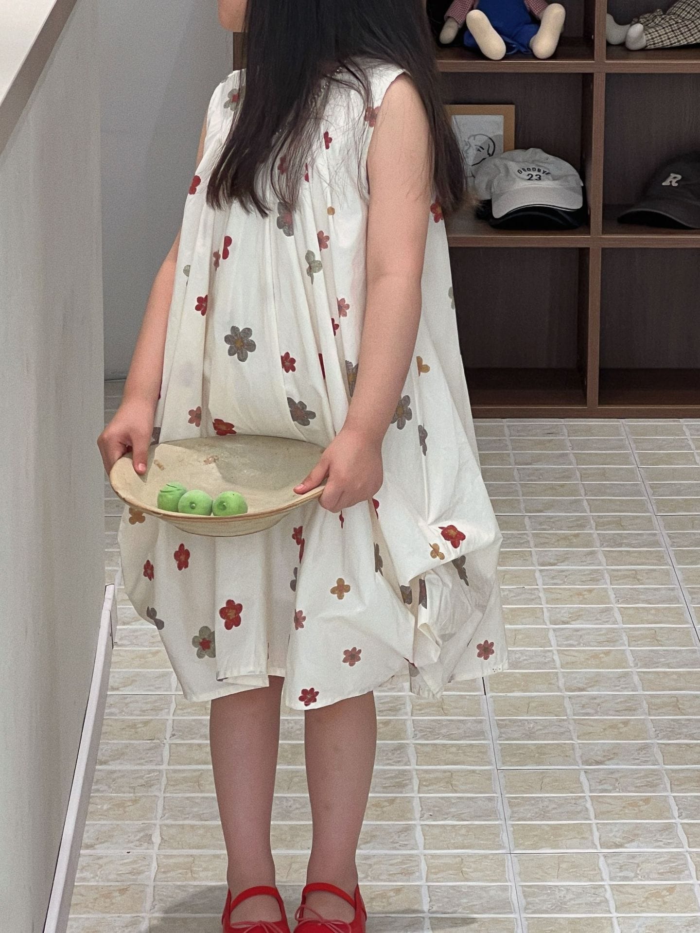 Floral Crew Neck Print Vest Dress バルーン ノースリーブワンピース【mh0013299】 Mu Zika ノースリーブワンピース