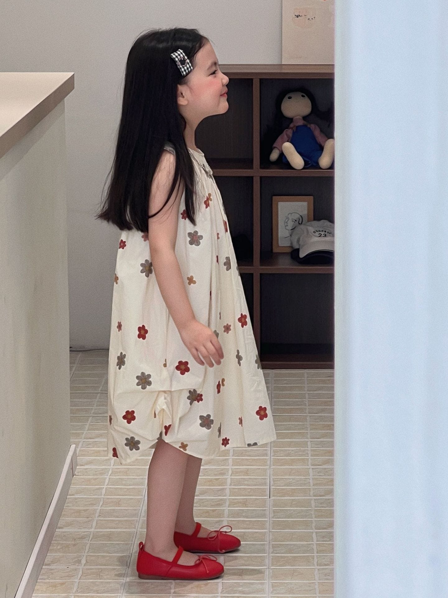 Floral Crew Neck Print Vest Dress バルーン ノースリーブワンピース【mh0013299】 Mu Zika ノースリーブワンピース