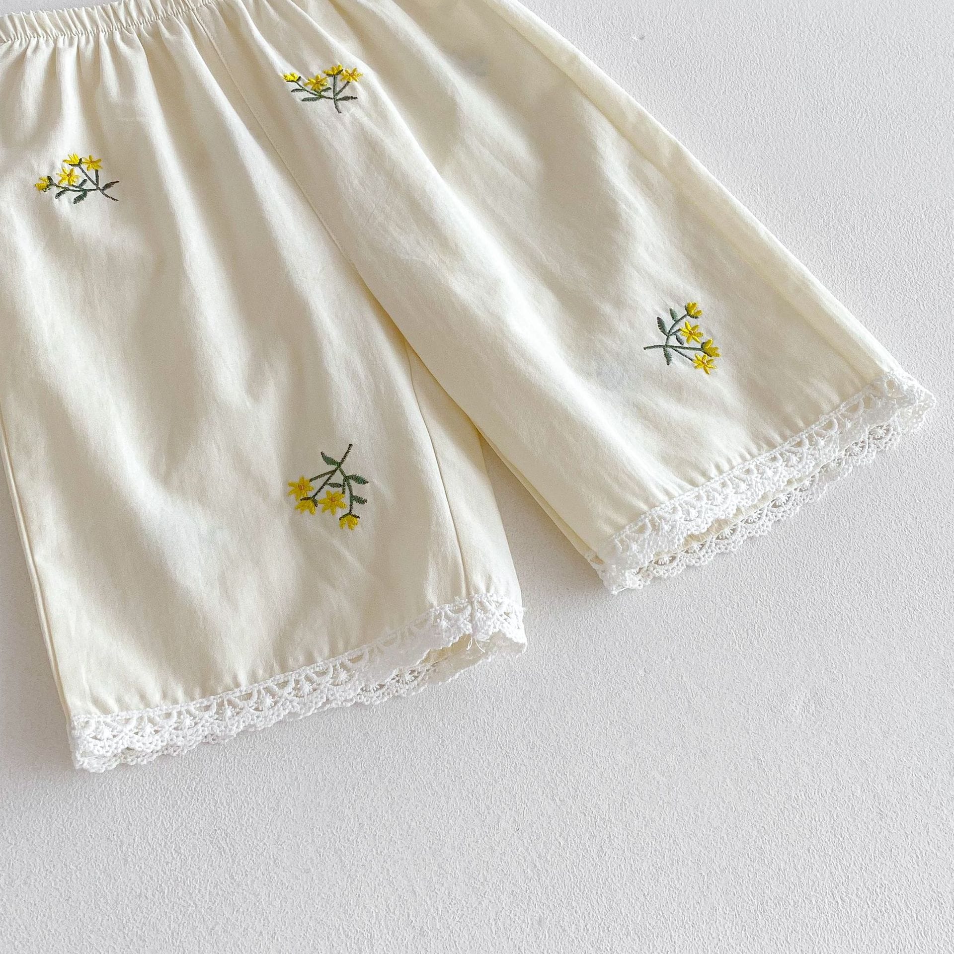 Floral Embroidery Cami Shorts Set 花柄 刺繍 キャミソール セットアップ【mh0012717】 angou ノースリーブセットアップ