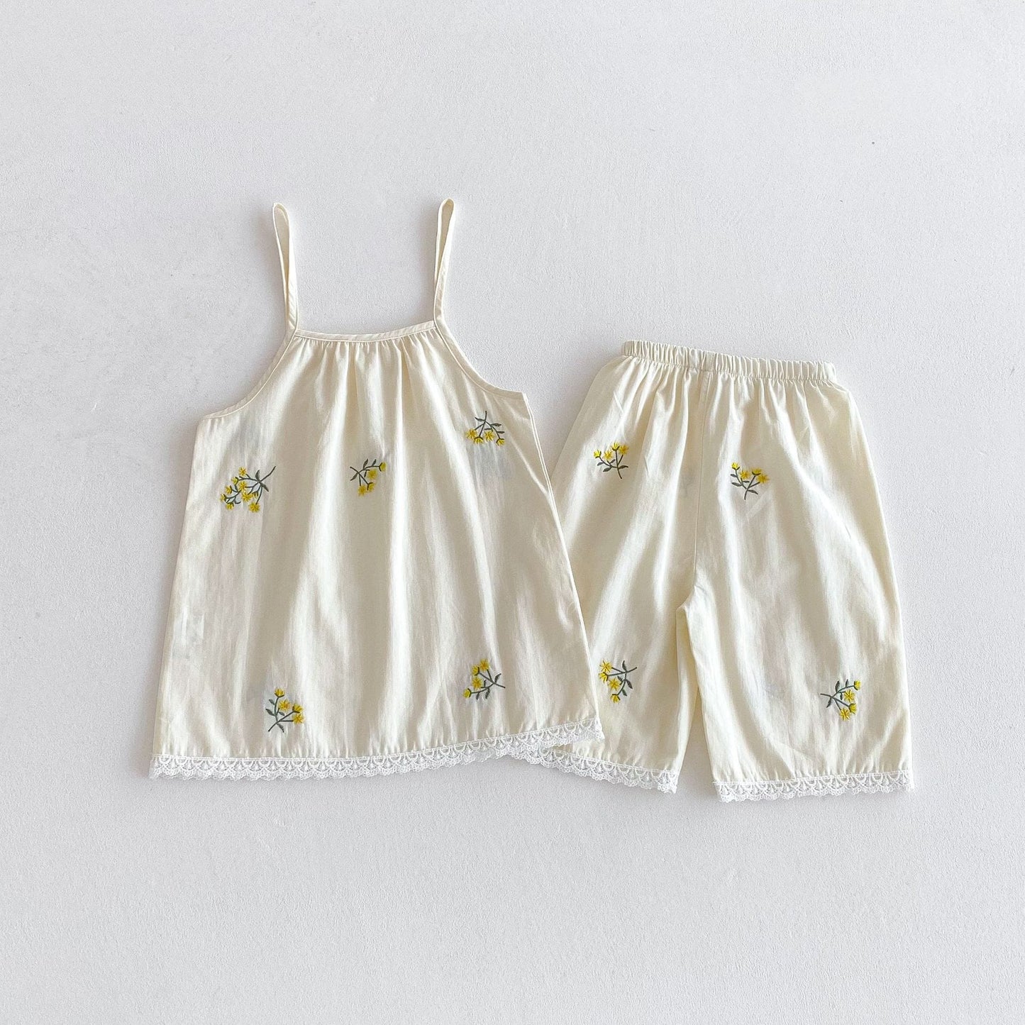Floral Embroidery Cami Shorts Set 花柄 刺繍 キャミソール セットアップ【mh0012717】 angou ノースリーブセットアップ