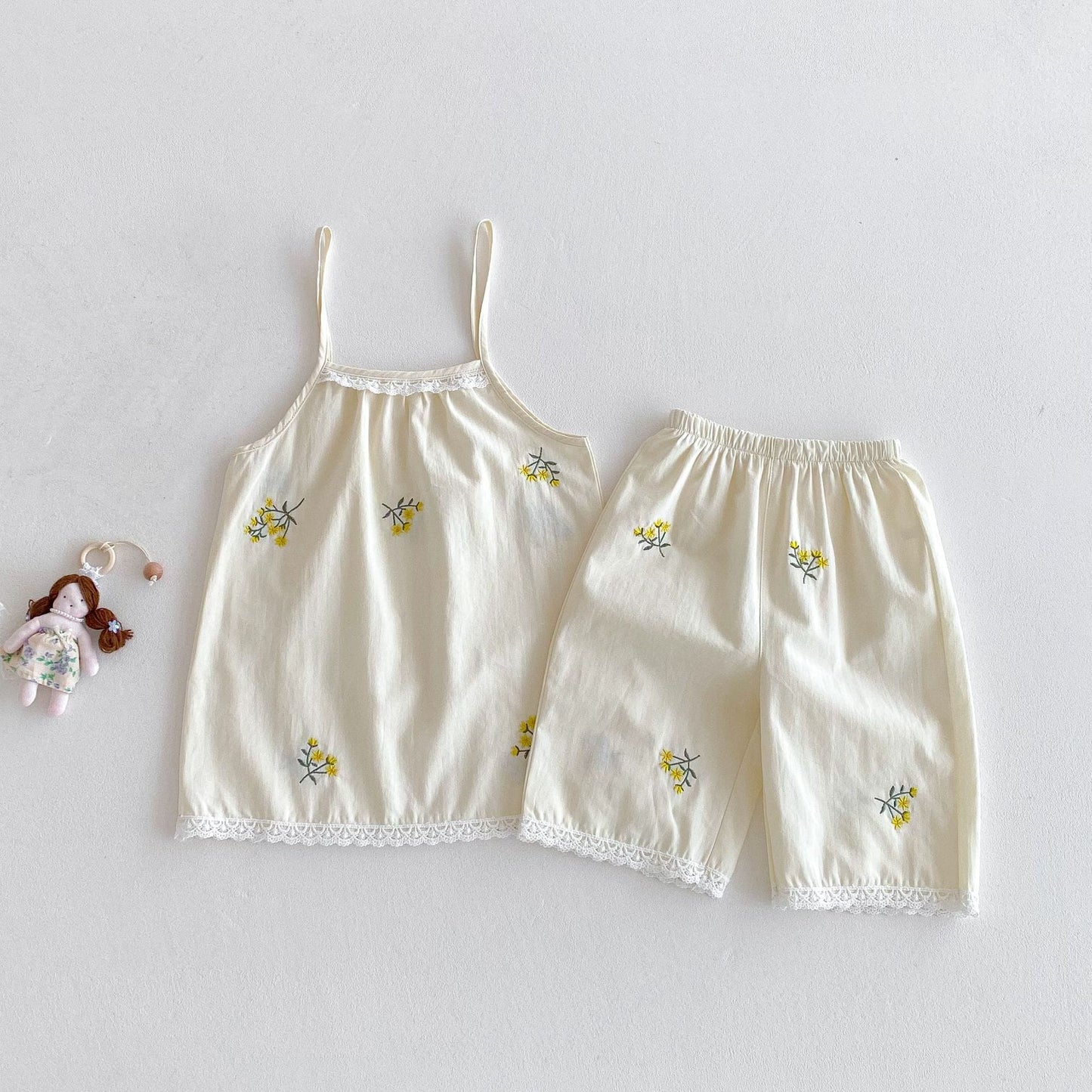 Floral Embroidery Cami Shorts Set 花柄 刺繍 キャミソール セットアップ【mh0012717】 angou ノースリーブセットアップ