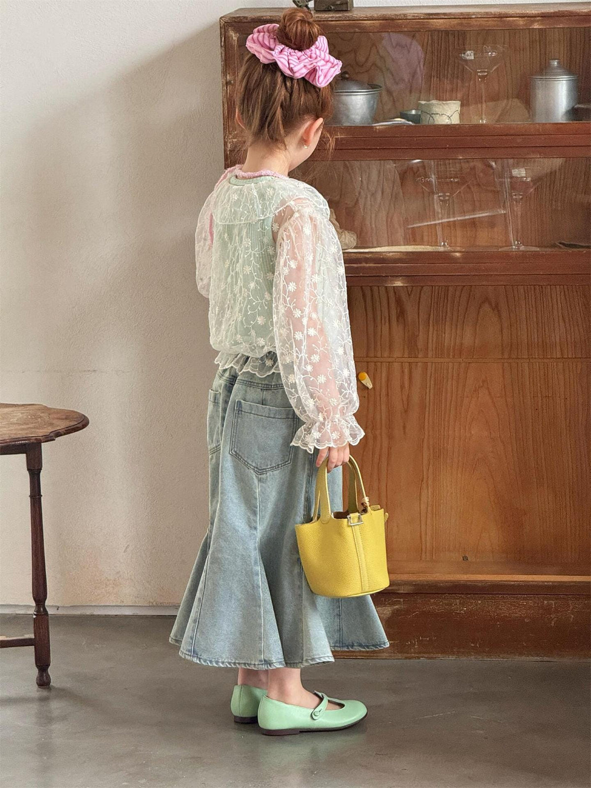 Floral Embroidery Mesh Shirt フラワー刺繍 長袖ブラウス【mh0012881】 Jianzidan 長袖シャツ・ブラウス