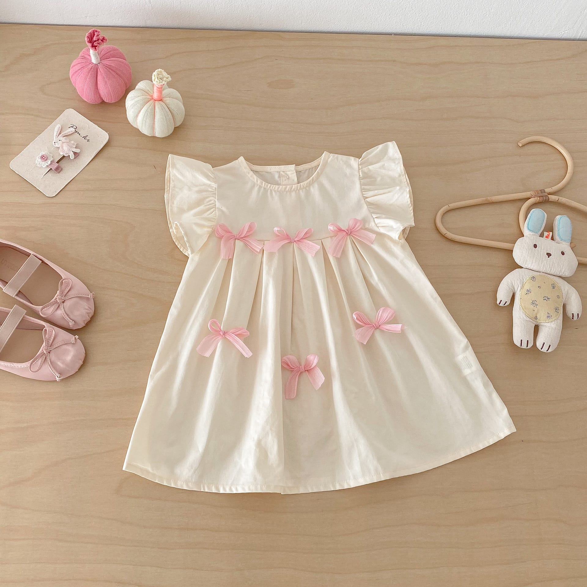 Floral Frill Sleeve Ribbon Dress 花柄 フリル袖 リボン ワンピース【mh0012719】 angou
