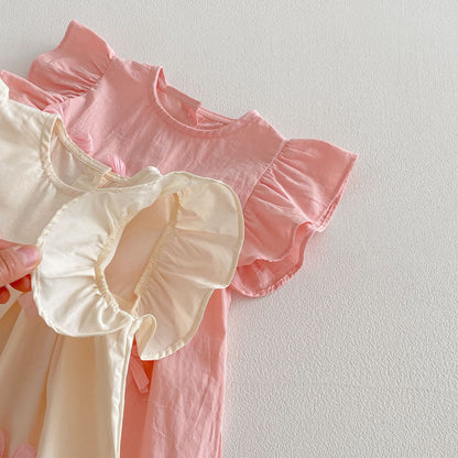 Floral Frill Sleeve Ribbon Dress 花柄 フリル袖 リボン ワンピース【mh0012719】 angou