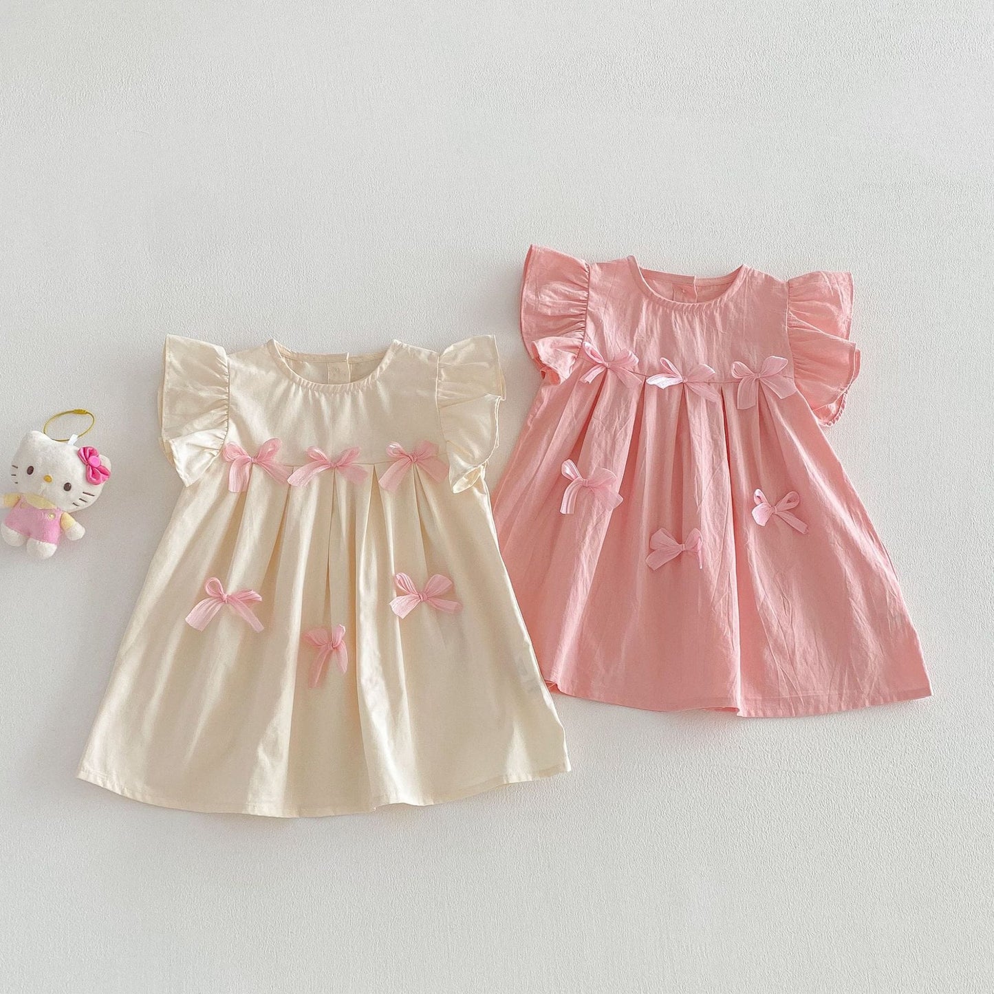 Floral Frill Sleeve Ribbon Dress 花柄 フリル袖 リボン ワンピース【mh0012719】 angou