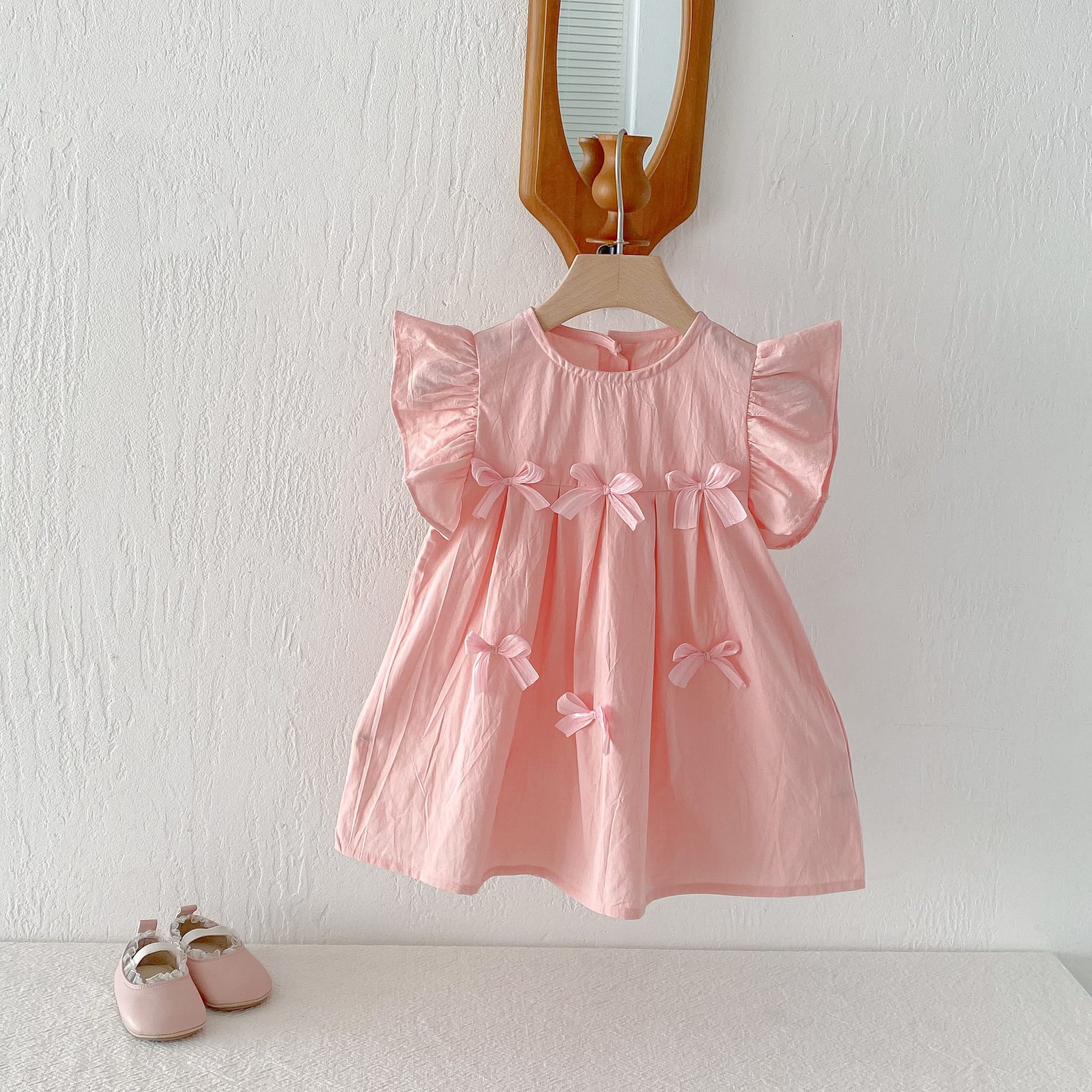 Floral Frill Sleeve Ribbon Dress 花柄 フリル袖 リボン ワンピース【mh0012719】 angou