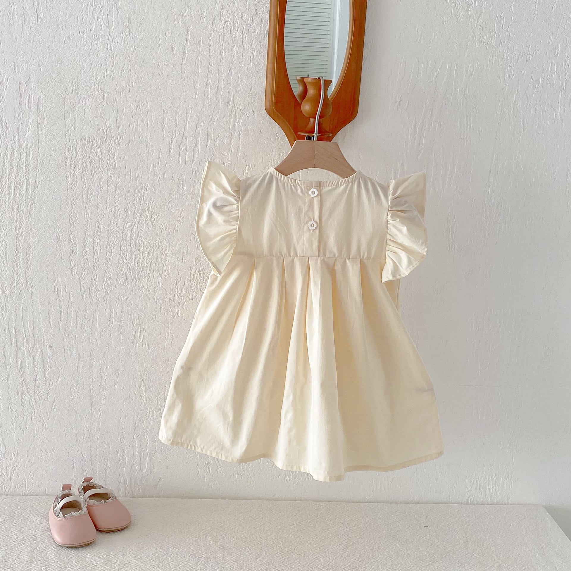 Floral Frill Sleeve Ribbon Dress 花柄 フリル袖 リボン ワンピース【mh0012719】 angou