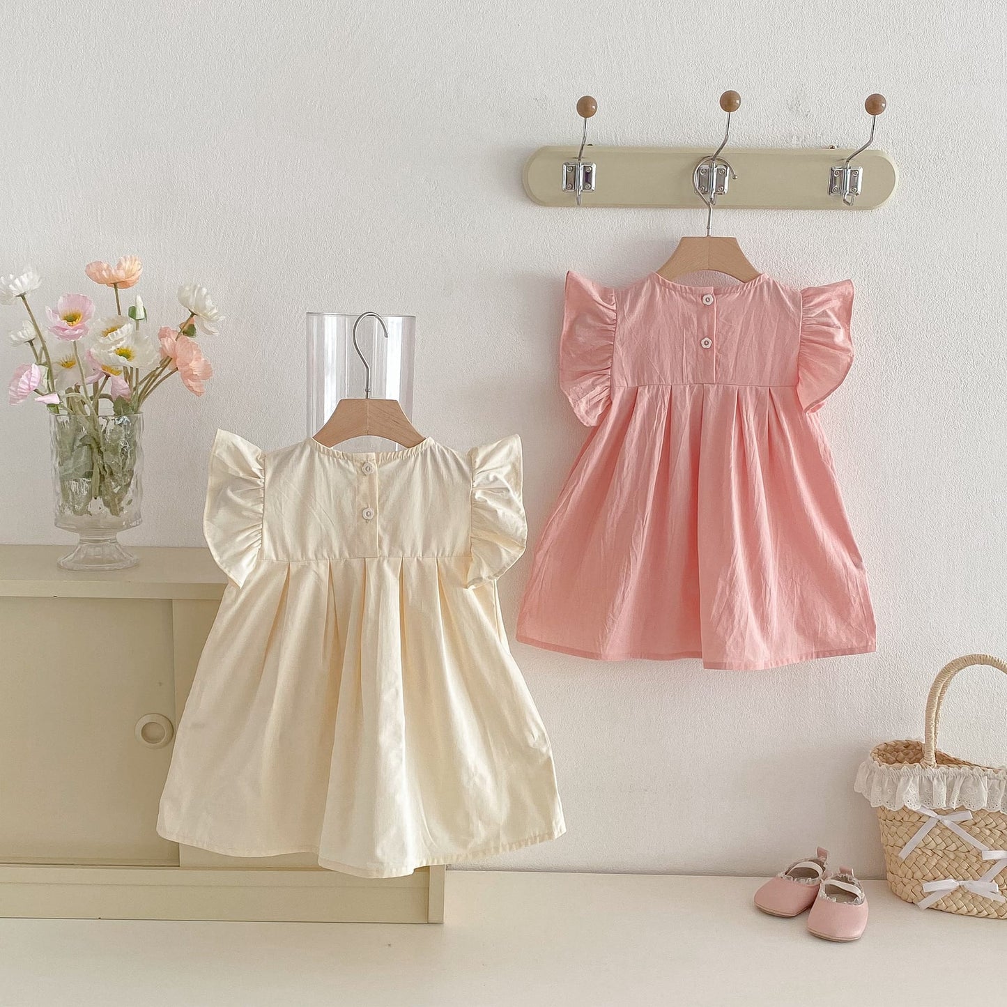 Floral Frill Sleeve Ribbon Dress 花柄 フリル袖 リボン ワンピース【mh0012719】 angou