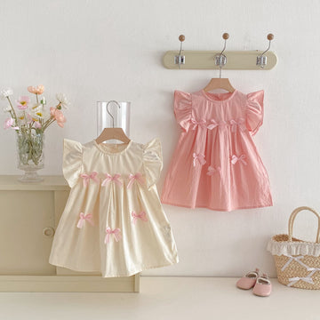 Floral Frill Sleeve Ribbon Dress 花柄 フリル袖 リボン ワンピース【mh0012719】 angou