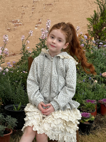 Floral Hooded Zip-up Jacket 小花柄 フーディジャケット【mh0012430】 Chengle