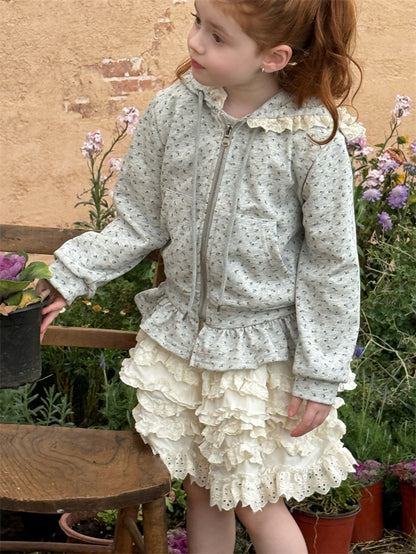 Floral Hooded Zip-up Jacket 小花柄 フーディジャケット【mh0012430】 Chengle