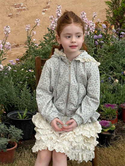 Floral Hooded Zip-up Jacket 小花柄 フーディジャケット【mh0012430】 Chengle