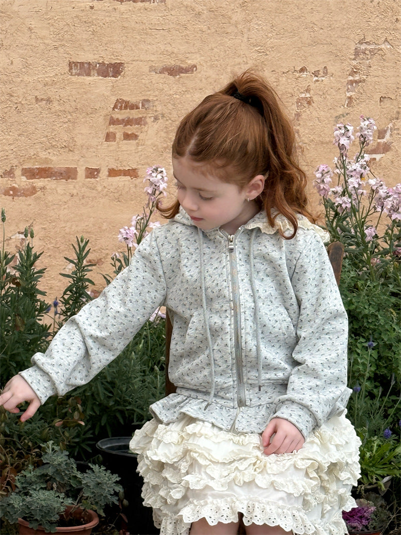 Floral Hooded Zip-up Jacket 小花柄 フーディジャケット【mh0012430】 mamahalo shop