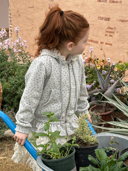 Floral Hooded Zip-up Jacket 小花柄 フーディジャケット【mh0012430】 mamahalo shop