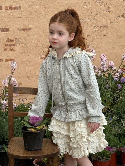 Floral Hooded Zip-up Jacket 小花柄 フーディジャケット【mh0012430】 mamahalo shop