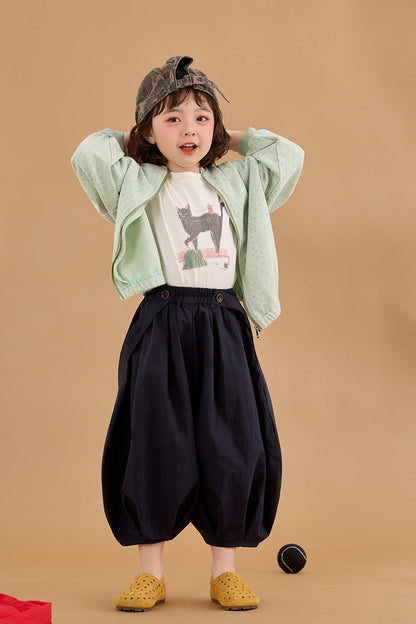 Floral Illustration Zipper Jacket フラワープリント イラスト ジップアップジャケット【mh0012377】 HEY BOOBII