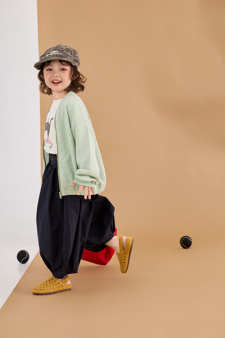 Floral Illustration Zipper Jacket フラワープリント イラスト ジップアップジャケット【mh0012377】 HEY BOOBII