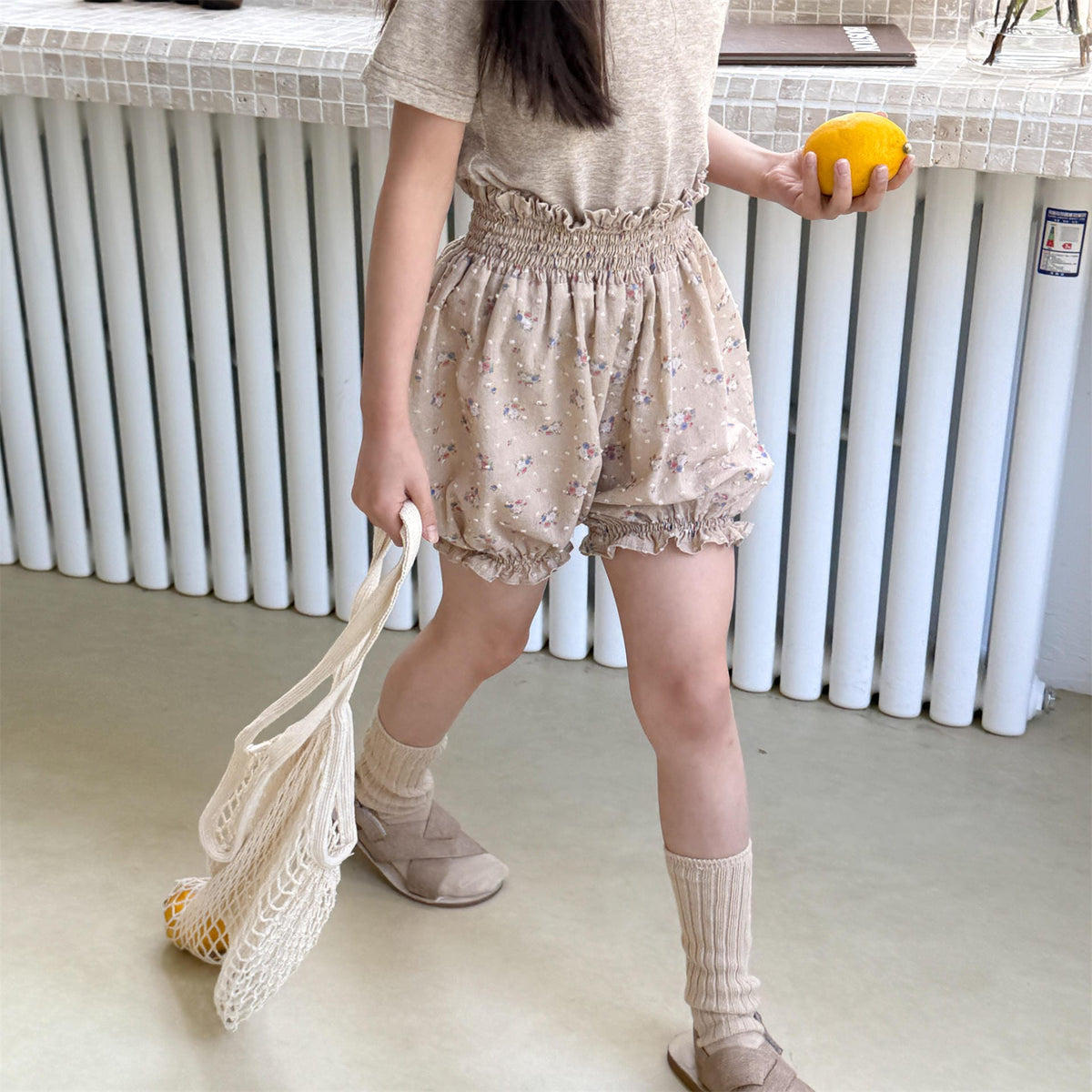 Floral Jacquard Bloomer Shorts フローラル ショートパンツ【mh0013218】 ADbaby ハーフパンツ・ショートパンツ