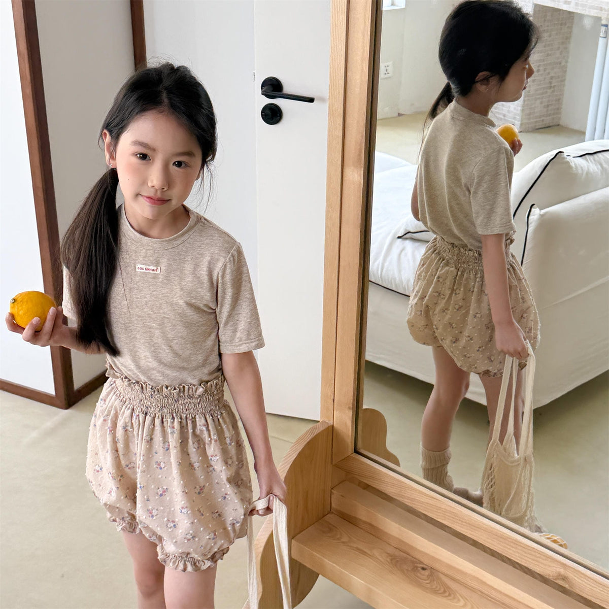 Floral Jacquard Bloomer Shorts フローラル ショートパンツ【mh0013218】 ADbaby ハーフパンツ・ショートパンツ