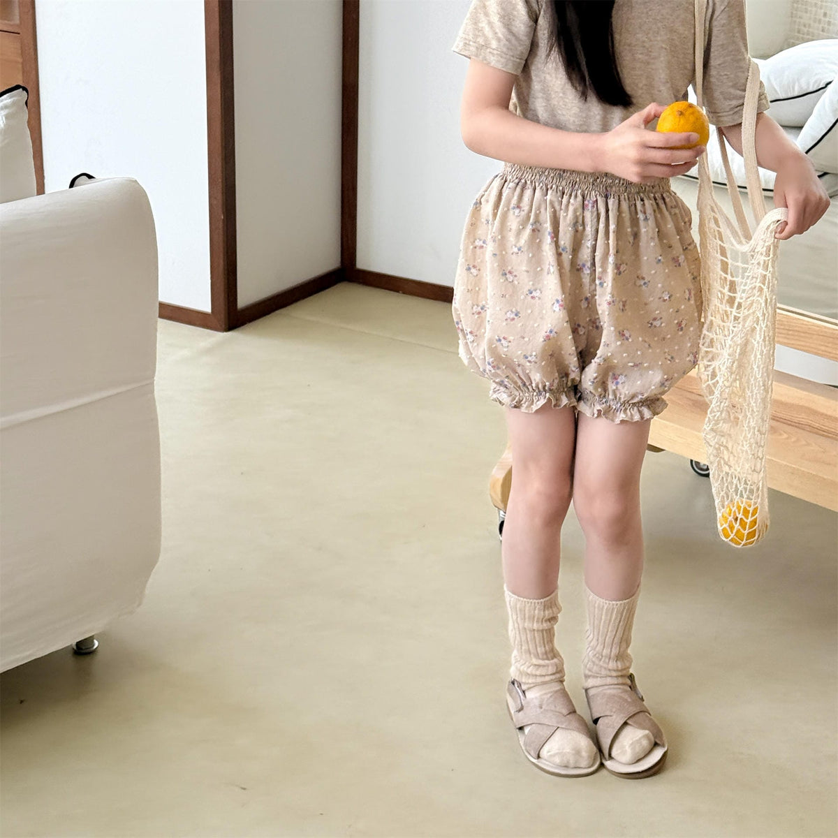 Floral Jacquard Bloomer Shorts フローラル ショートパンツ【mh0013218】 ADbaby ハーフパンツ・ショートパンツ