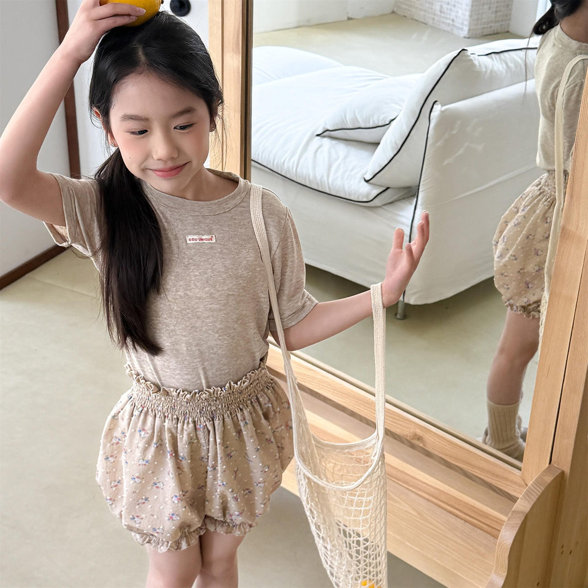 Floral Jacquard Bloomer Shorts フローラル ショートパンツ【mh0013218】 ADbaby ハーフパンツ・ショートパンツ